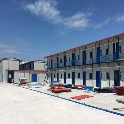彩钢活动房A级防火岩棉板临建轻钢组合房工地组装式活动房