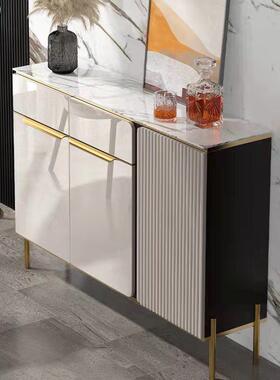 轻奢边多功能客厅储物柜餐厅碗WOZ岩板酒柜靠墙一体柜茶餐水柜厨