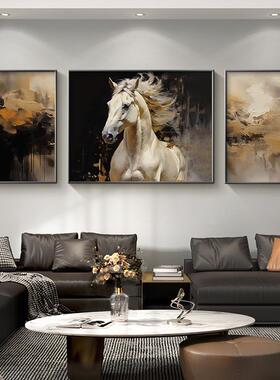 马到成功客厅装画饰现代简约沙发背景墙挂画马气三20230727联大骏