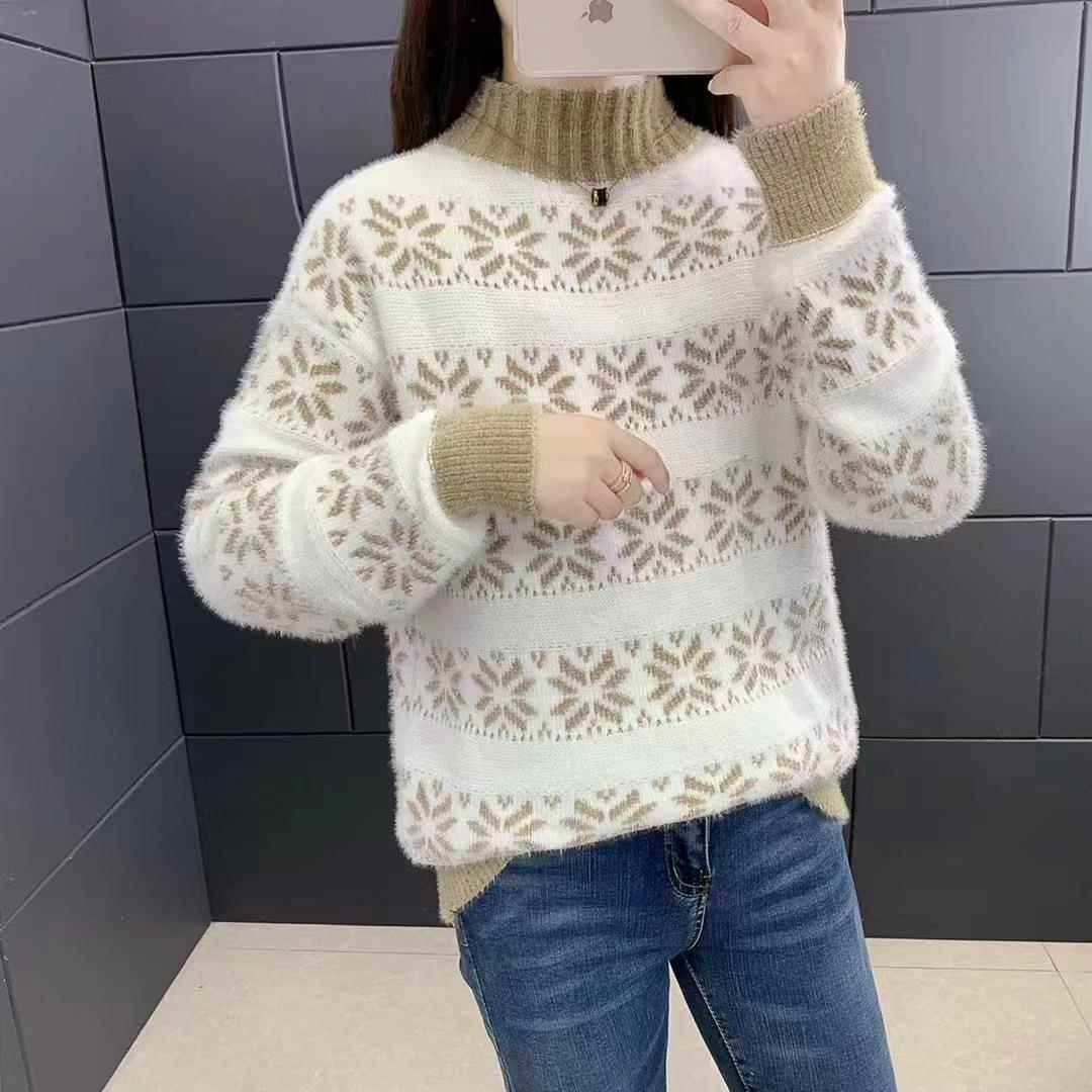 snowflake sweater clothing half Christmas sweater womens