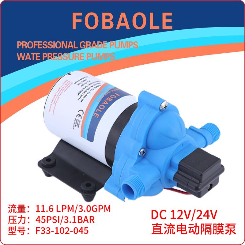 12V24V直流电动隔膜泵房车游艇生活压供水自吸清水泵户外抽水泵