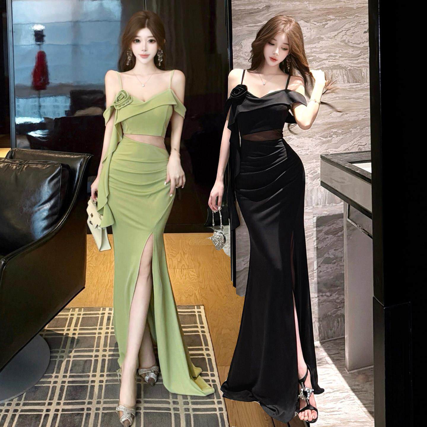 时尚减龄性感连衣裙名媛佳丽晚礼服夜场柔式足疗足浴技师服