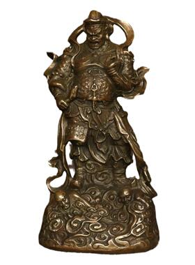 做旧仿古铜四大天王仿紫铜摆件古玩收藏家居办公装饰工艺品古董