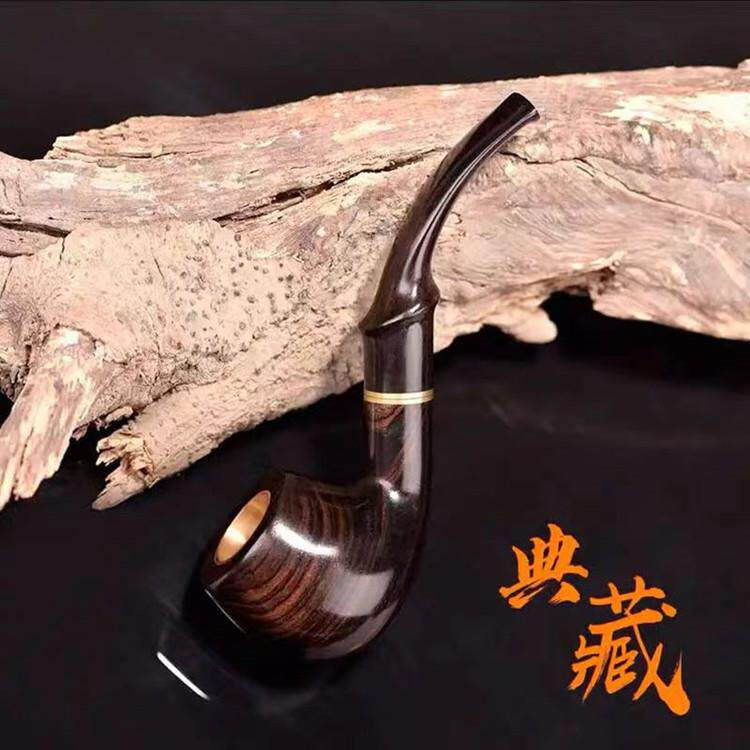 厂家紫光檀木烟斗乌木烟具实木传木雕