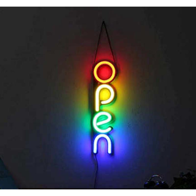 超高亮硅胶LED发光灯牌霓虹灯OPEN广告牌悬挂灯牌12V