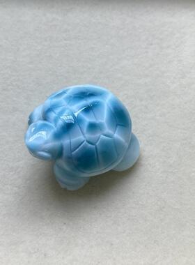 天然多米尼加海纹石小乌龟吊坠拉利玛龙龟锁骨链坠挂件27.6*25*17