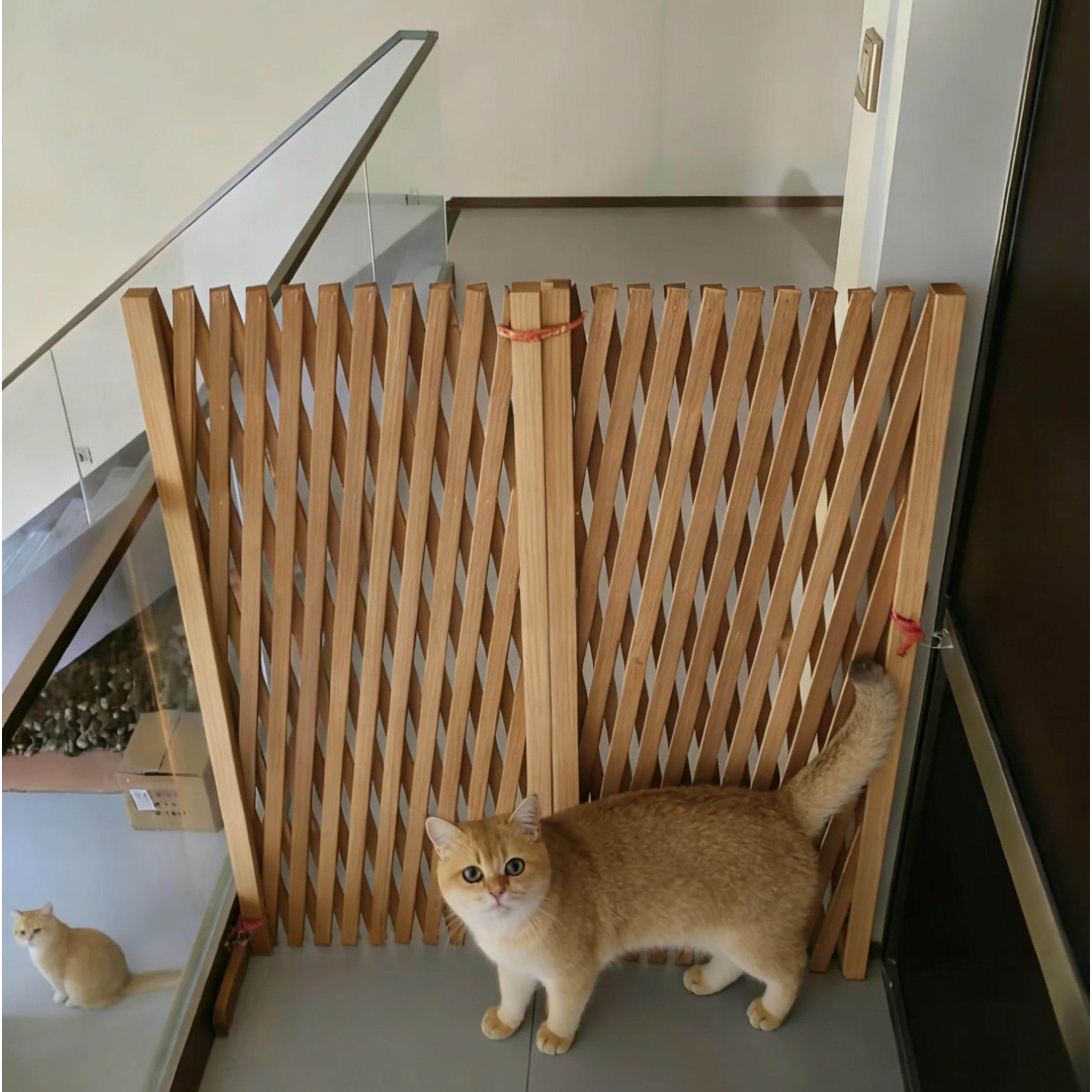 宠物围栏狗笼隔断拦狗栅栏阳台隔离门可伸缩栅栏门挡狗挡猫兔护栏