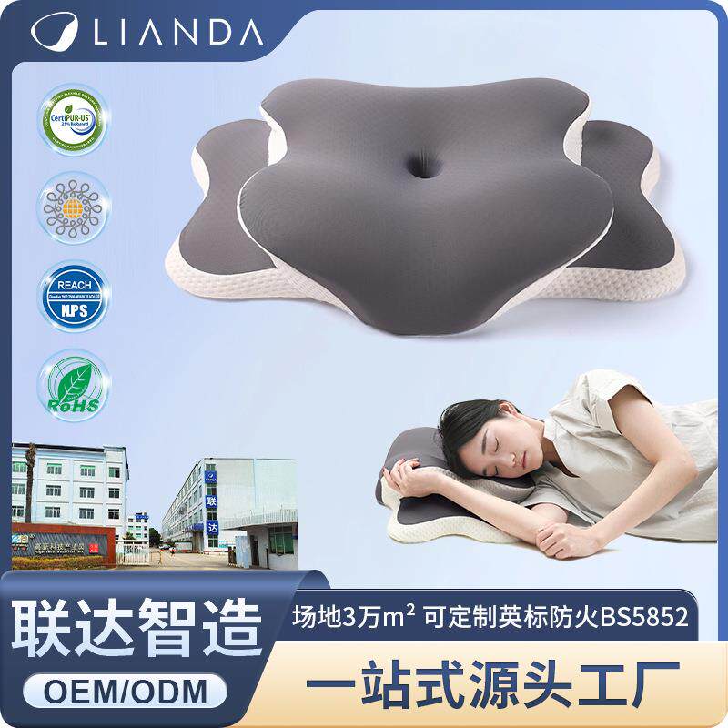 跨境蝴蝶型异形记忆枕护颈椎记忆棉枕头零压力蝶形枕护颈枕头枕芯