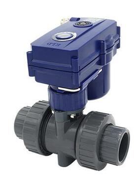 KLD160电动球阀PVC水处理加药阀塑料阀法兰CPVC防腐电动球阀