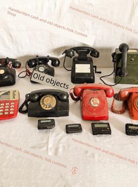 老物件电话机民国老式手摇电话覆古怀旧80年代拔盘按键座机装饰品
