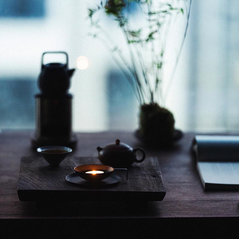 昌朴居铁艺烛台油灯台创意复古风摆件铁艺蜡烛台架民宿茶装饰禅意
