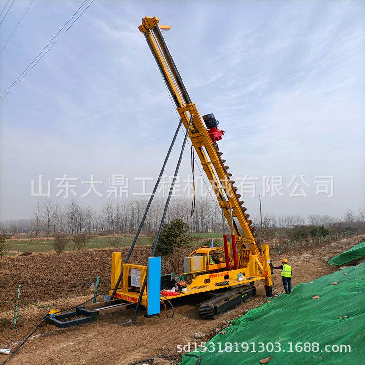 长螺旋地基打桩机履带式抗浮锚杆钻机cfg双动力头灌注桩机