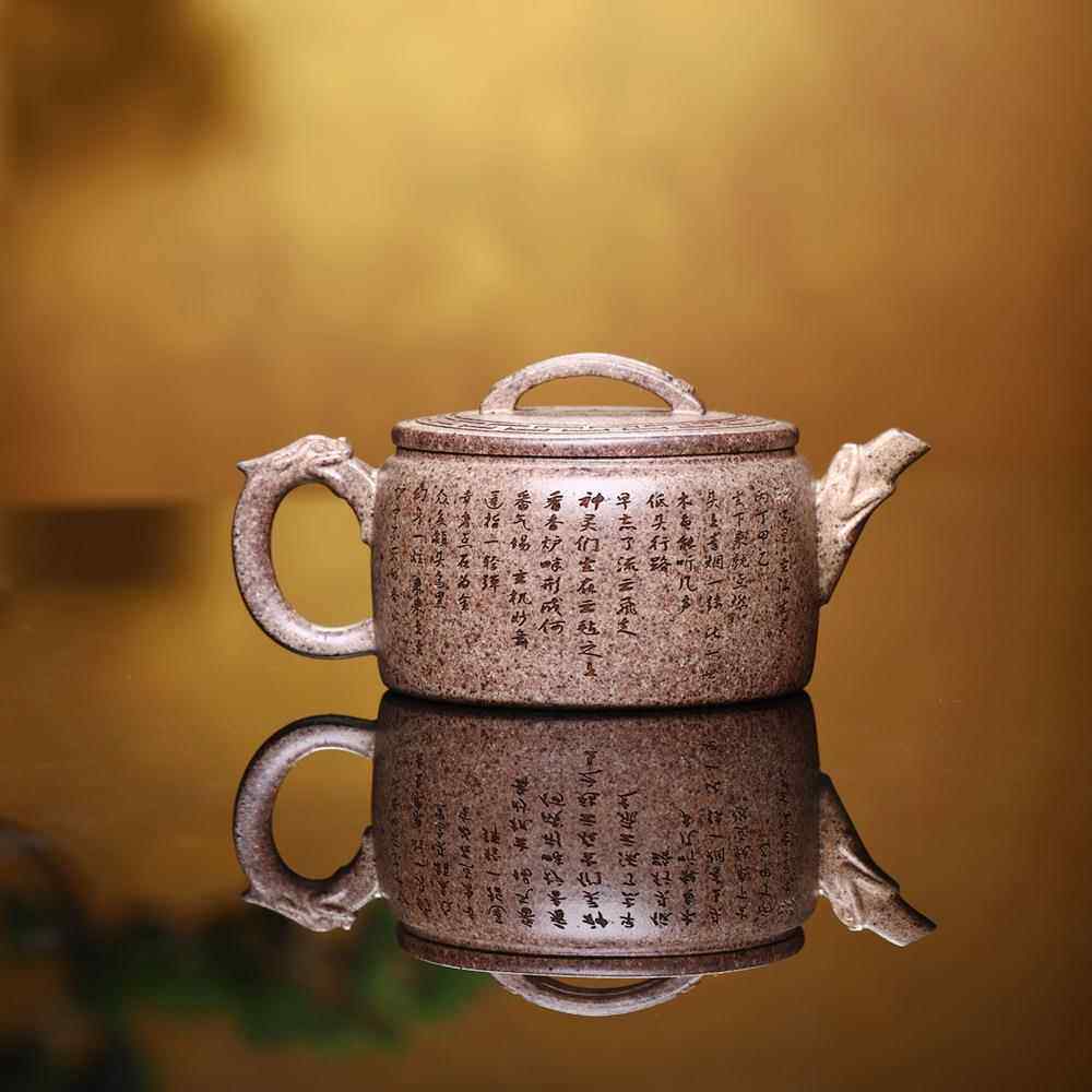 茶道瓦壶宜兴紫砂壶厂家汉原段矿其泥手工茶具大白紫砂壶口泡茶壶