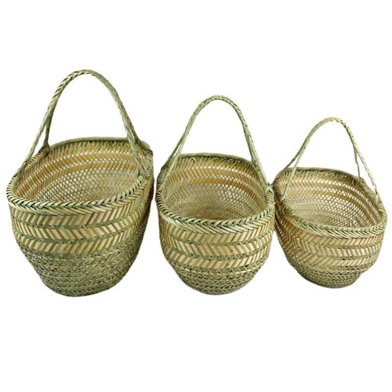 买菜篮子竹子家用竹篮手提竹编制品厨房放鸡蛋藤编编织水果收纳筐