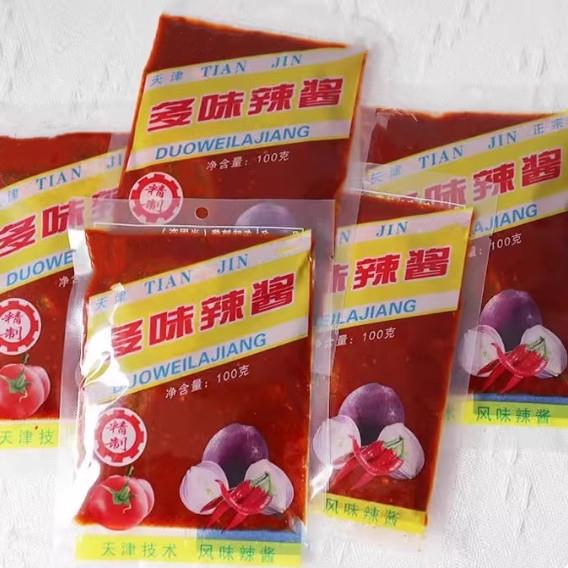 辣酱袋装天津风味老式多味辣酱 辣椒酱蒜蓉辣酱 100g/袋