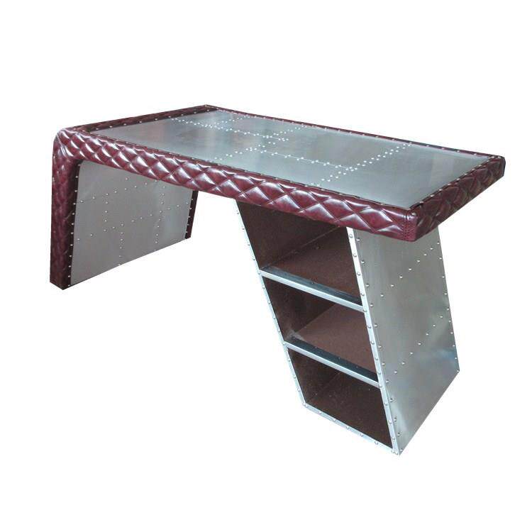 美式loft工业风复古创意个性复古铝皮铆钉老板办公桌写字台电脑桌