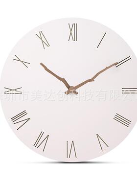 新款直销北欧轻质木壁钟艺术家居时钟装饰墙钟钟表客厅简约圆形挂