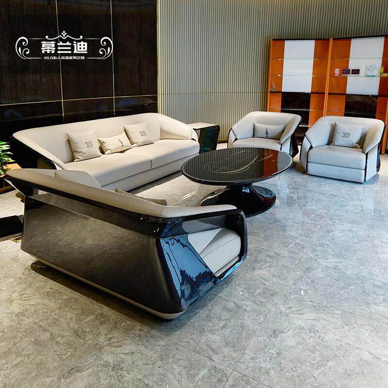 轻奢真皮沙发组合意式大小户型布加迪宾利后现代别墅客厅高端家具