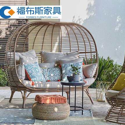 北欧户外沙发庭院组合阳台休闲室外别墅露天防雨防晒创意藤编家具