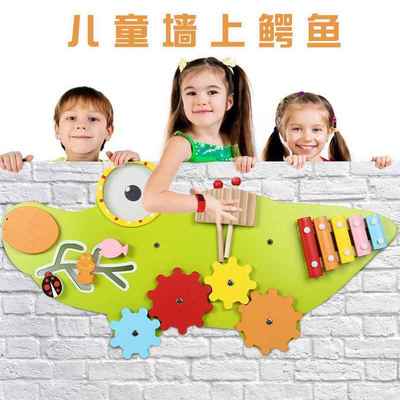 墙面游戏木制儿童多功能忙碌板玩具幼儿园益智敲琴齿轮迷宫3+