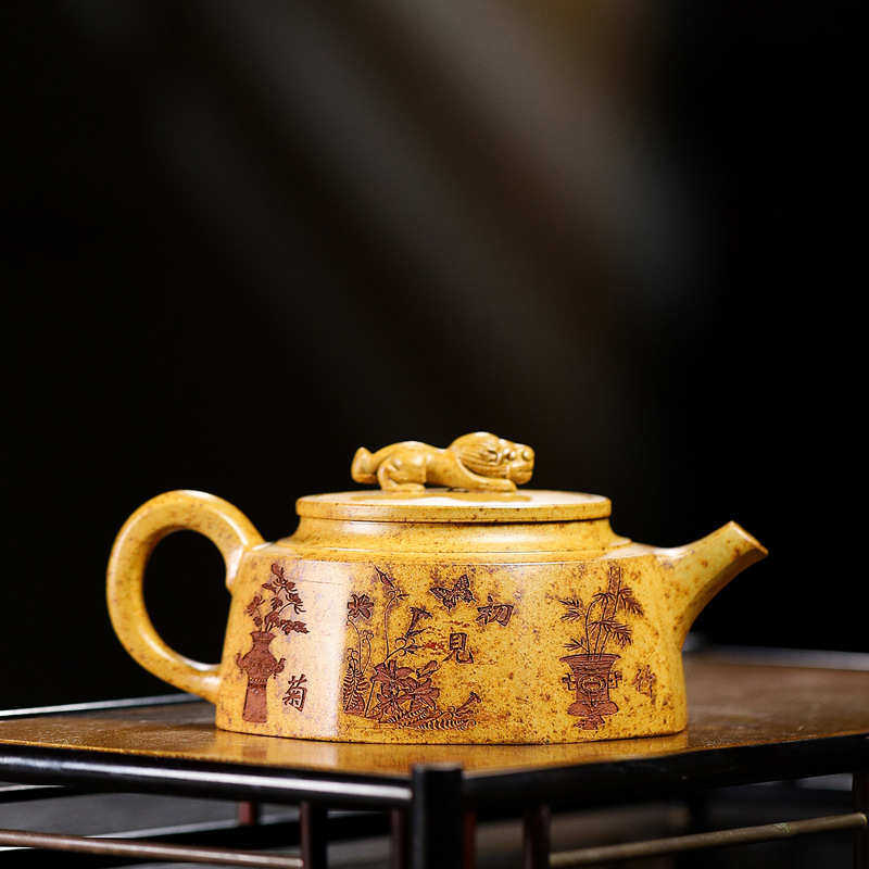 宜兴原矿龙骨金砂手工制作紫砂壶 捷运八方泡茶壶功夫茶具代发