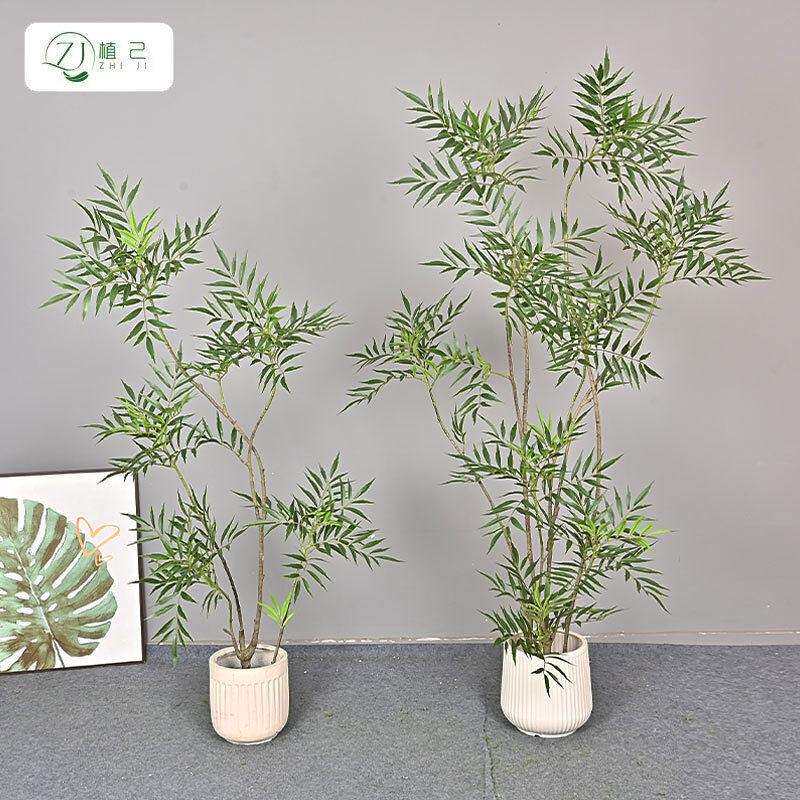 仿真绿植十大功劳南天竹植物盆景假树造景客厅家居装饰落地花艺