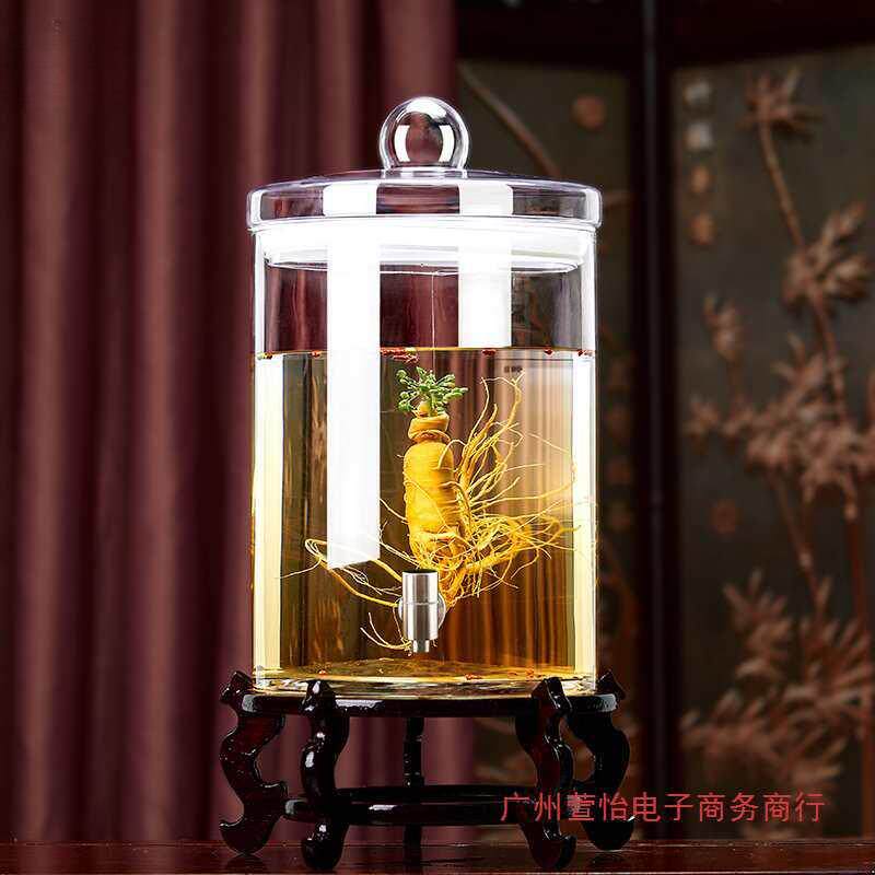 大容量泡酒玻璃瓶带龙头50斤60斤100斤广口酒桶酒罐泡酒酒坛