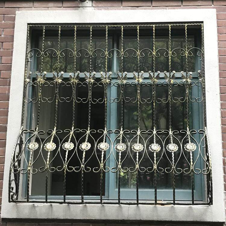 欧式铁艺防盗窗窗户防锈阳台围栏别墅热镀锌走廊栏杆飘窗护栏定制
