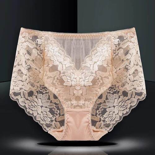Sexy Women Lace High Waist Tummy Control Underwear Large Siz