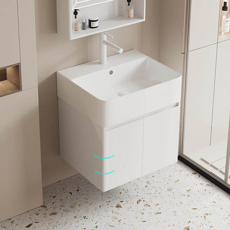 加厚不锈钢圆弧浴室柜组合小户型卫生间陶瓷一体盆洗脸手盆洗漱台