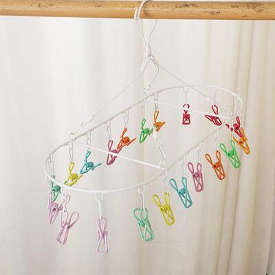 儿童衣架彩色家用多夹晾衣架阳台晒袜子宿舍神器内衣多功能挂衣夹