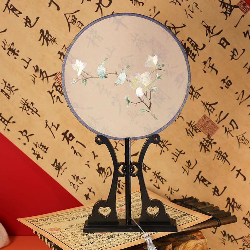 刺绣扇子古风绣花团扇古风汉服扇古典扇舞蹈扇团扇旗袍扇古典圆扇