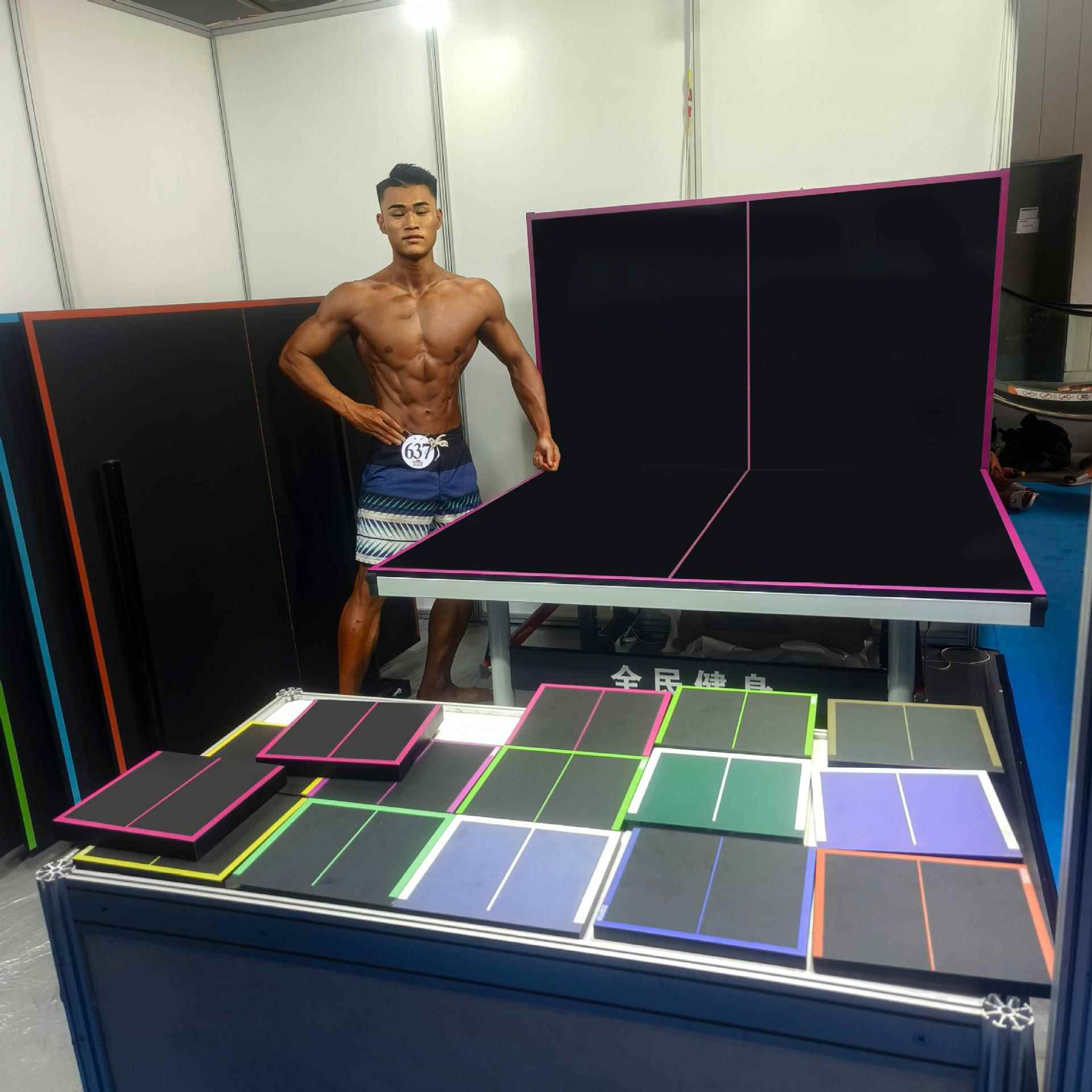 新款各种颜色室内折叠款乒乓球桌标准比赛高密度板乒乓球台