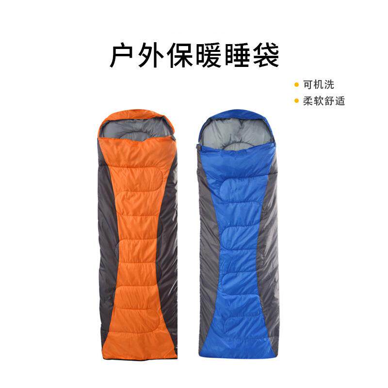拼色户外单人保暖睡袋露营冬季加厚便携式成人旅行防寒隔脏野外