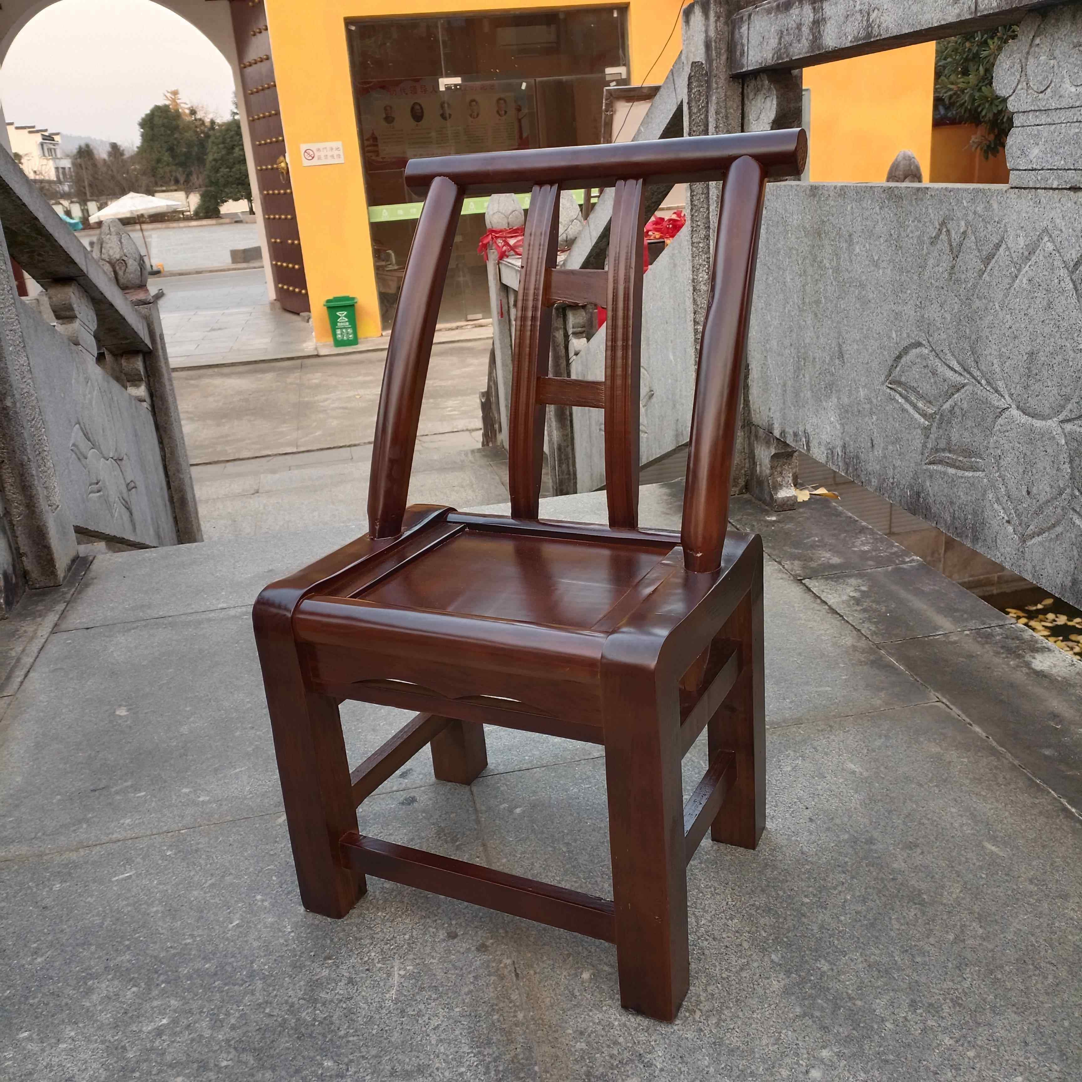 复古实木椅子靠背j椅手工做旧餐椅柏木古典怀旧家用酒店烧烤店凳
