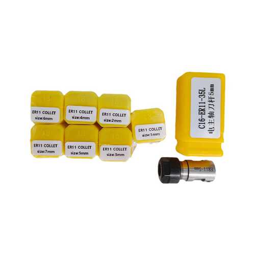 ER11-5mm雕刻机电机轴加长杆+ER11-7PCS公制套装弹簧筒夹1mm-7mm
