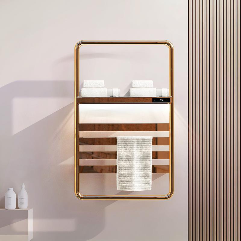 智能电毛热巾架0不锈钢碳纤4维316电加热置物架毛巾架浴室烘干架