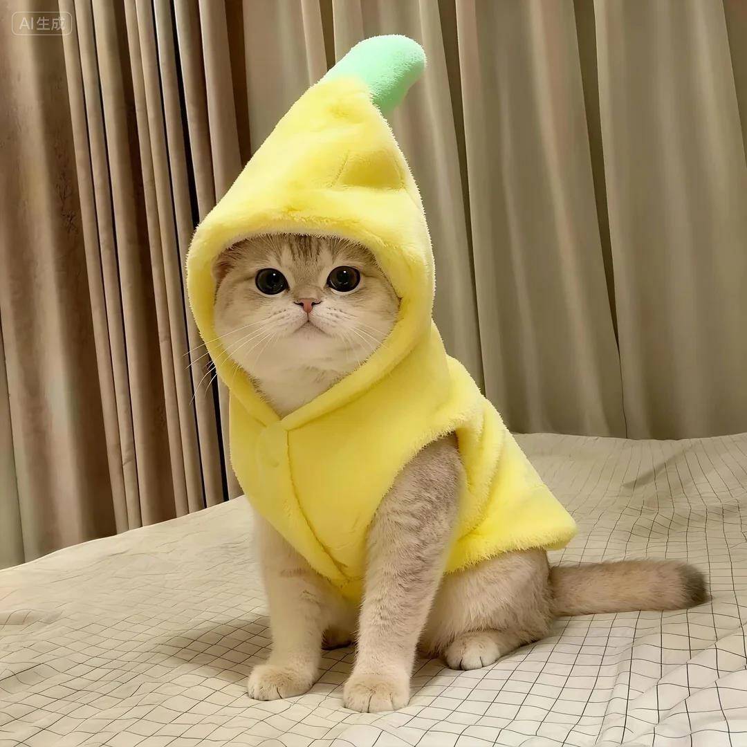 狗狗衣服小型犬猫咪搞怪香蕉变身装秋冬季布偶蓝猫银渐层宠物绒衣