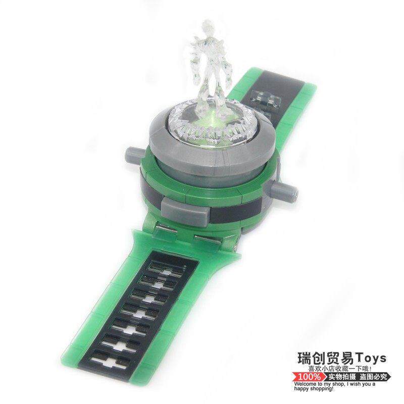 正版地球保卫者BEN10少年变身器菲林盘投影手表发声发光玩具