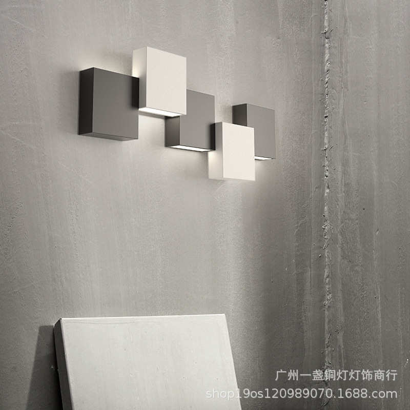 黑白个性墙简约新款壁灯客厅奢极背景组合轻家用壁灯简现代灯具