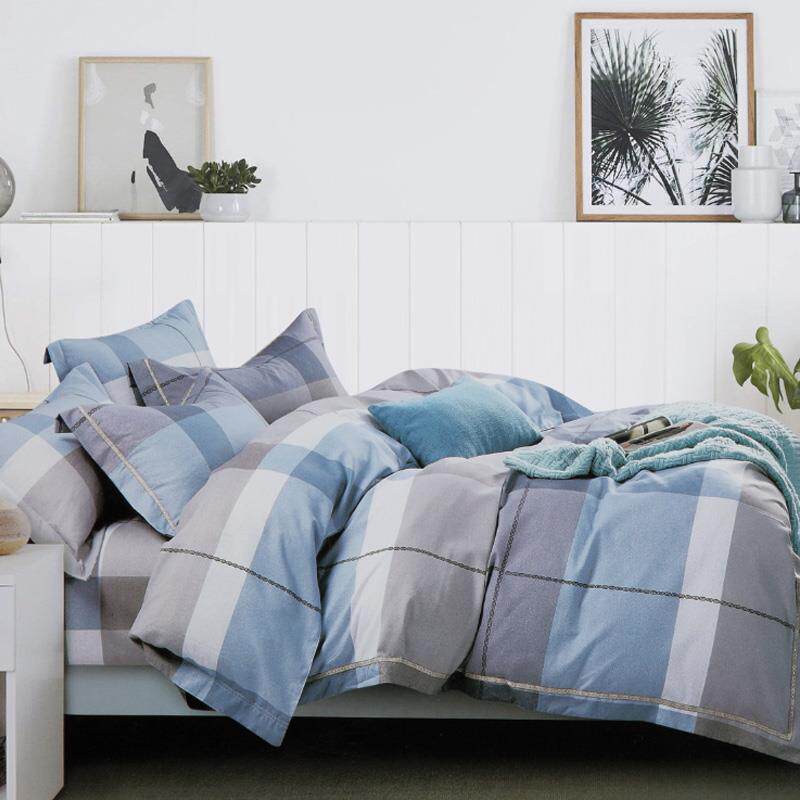 正品棉斜纹床裙四件套纯全棉简约套件床罩式被套被床子套18.床品