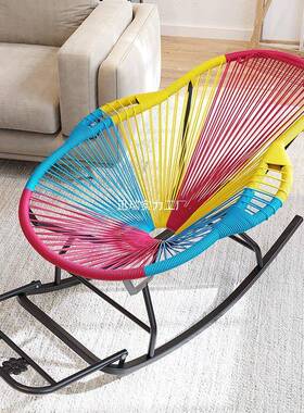 椅摇彩摇椅户外庭院逍简遥椅约摇摇椅大号虹摇家用客SMG厅休闲躺