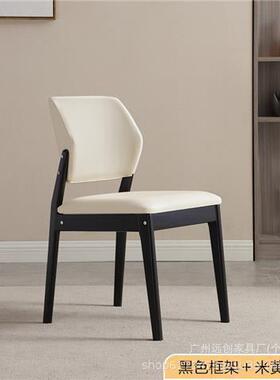 实木胶子靠背椅现代FPR简约椅家凳用酒店餐桌椅久坐子橡木北欧餐