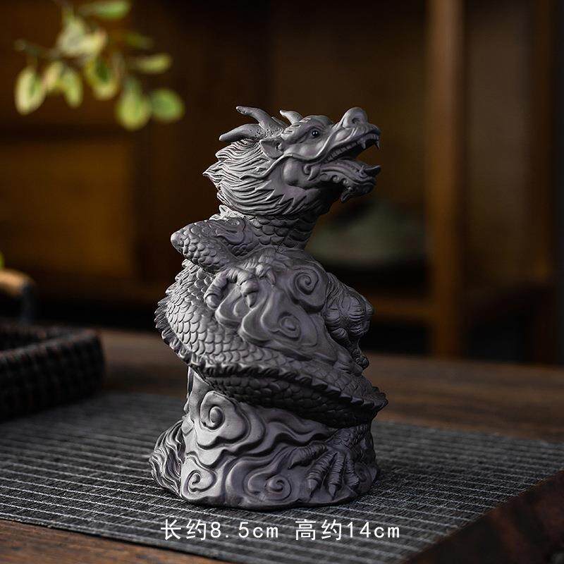 招财紫砂茶宠十二生肖龙神兽龙年吉祥物两用可养茶玩茶具茶台摆件
