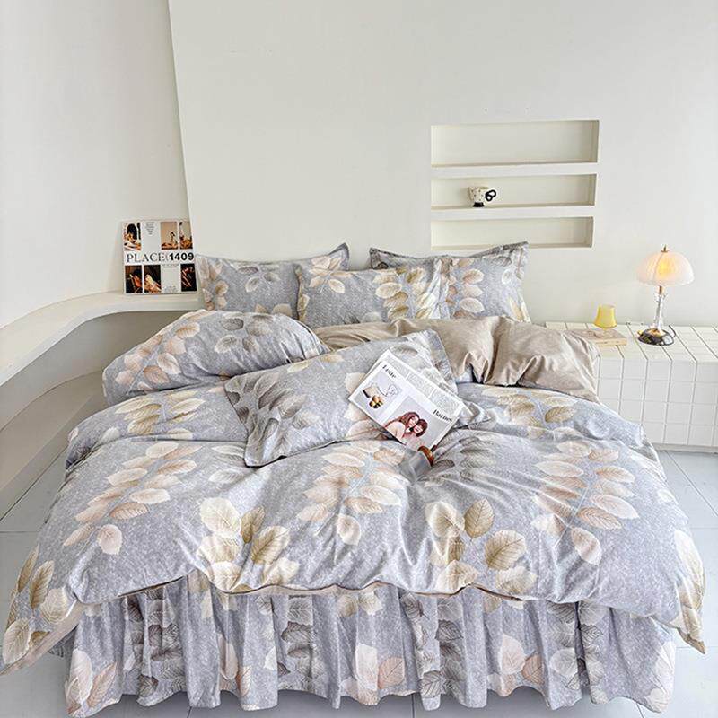 时尚小清新全棉床裙四件套纯棉床裙被套三件套床上用品南通市家纺