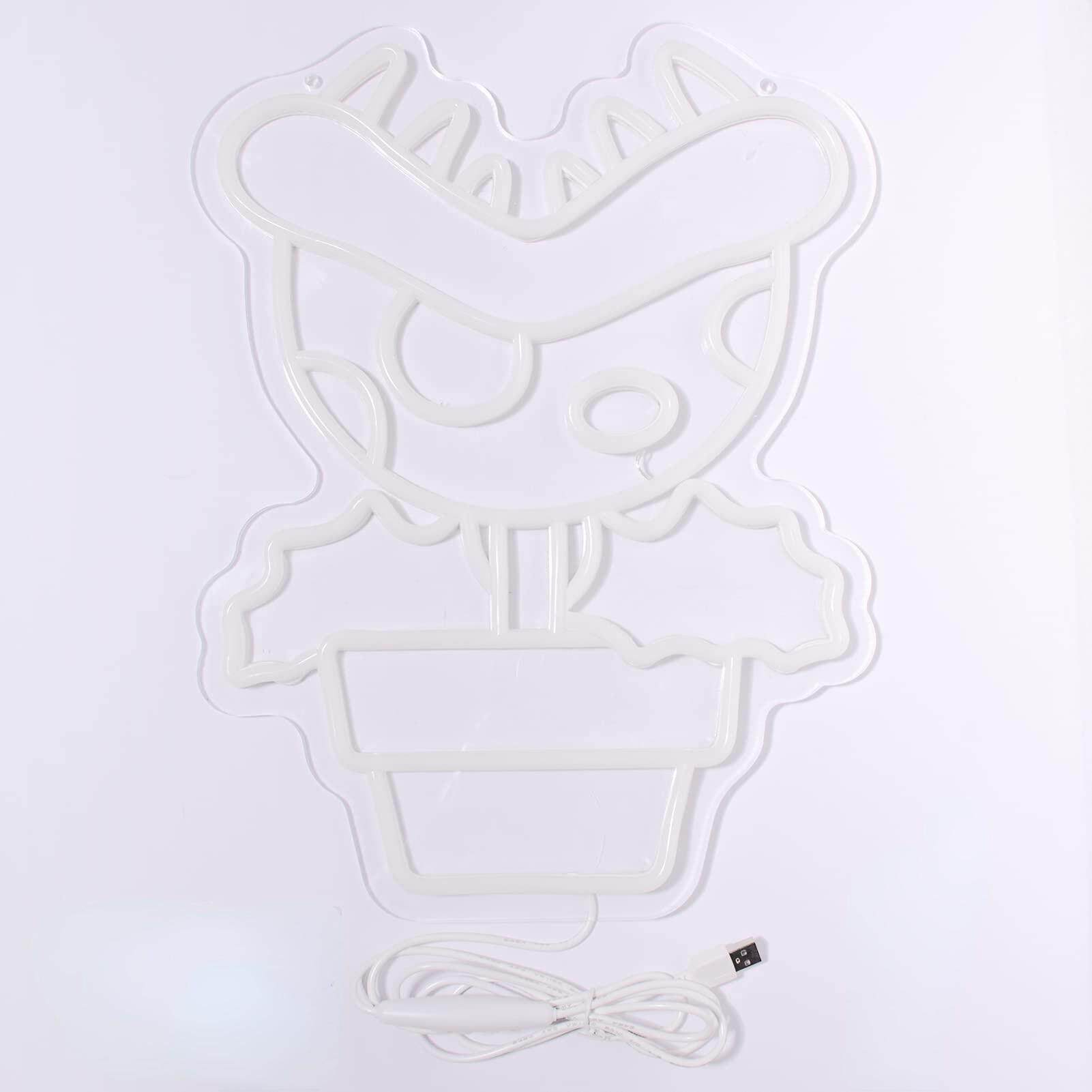 外贸LED霓虹灯玫瑰花造型骷髅头房间墙壁装饰品挂件发光图