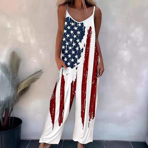 New Women ' s Printed Casual Tank Top Romper , Adjustable