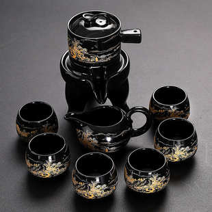 家用客厅陶瓷功夫茶具办公室泡茶壶茶杯马小 懒人自动茶具套装