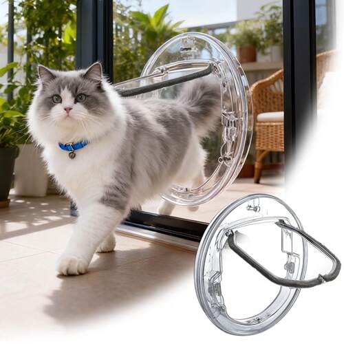 宠物用品新款宠物门圆形宠物围栏猫洞狗门狗塑料门小狗门装在玻璃