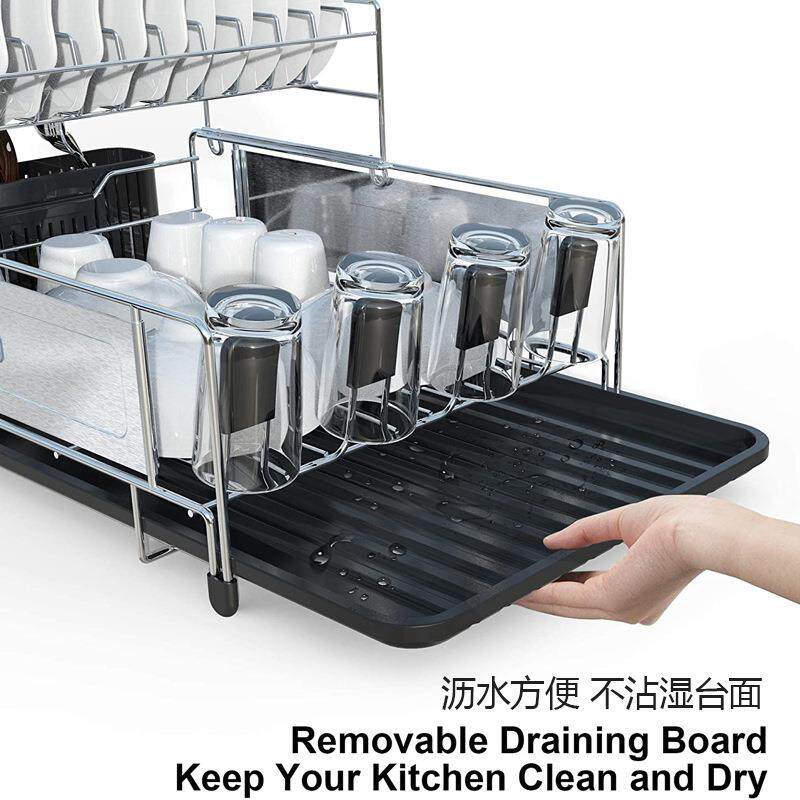 家用碗筷碗碟架带接水AA20608-盘tum小架型沥水置收纳架厨房水槽